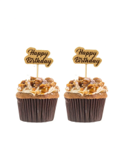 15 Adet Kraft Happy Birthday Şekilli Cupcake Pasta Kürdan Süsü