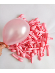 Mini Balon 5 inch 12 cm 10 Adet Metalik Pembe