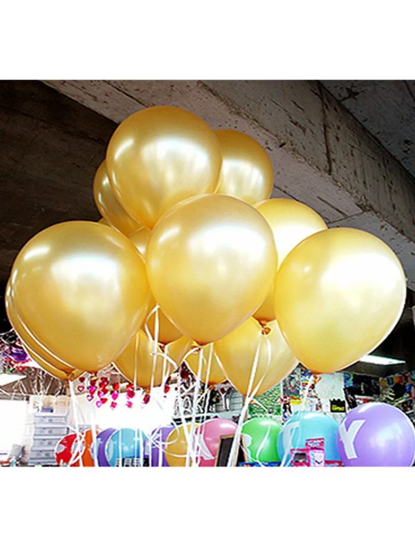 12 inch 30 cm Balon 10 Adet Metalik Altın