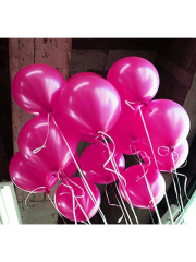 12 inch 30 cm Balon 10 Adet Metalik Fuşya