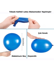 12 inch 30 cm Balon 10 Adet Metalik Kırmızı - Metalik Beyaz