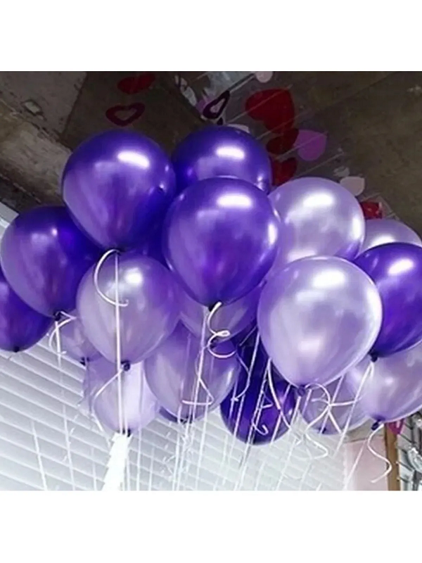 12 inch 30 cm Balon 10 Adet Metalik Mor - Metalik Lila