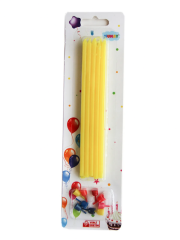 Sarı Slim Ince Pasta Mumu Sarı Renk 15 Cm Paket Doğum Günü Pasta Mumu 10 Adet