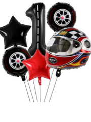 Motor Yarış Temalı Kask Yaş Balon Seti 1 Yaş