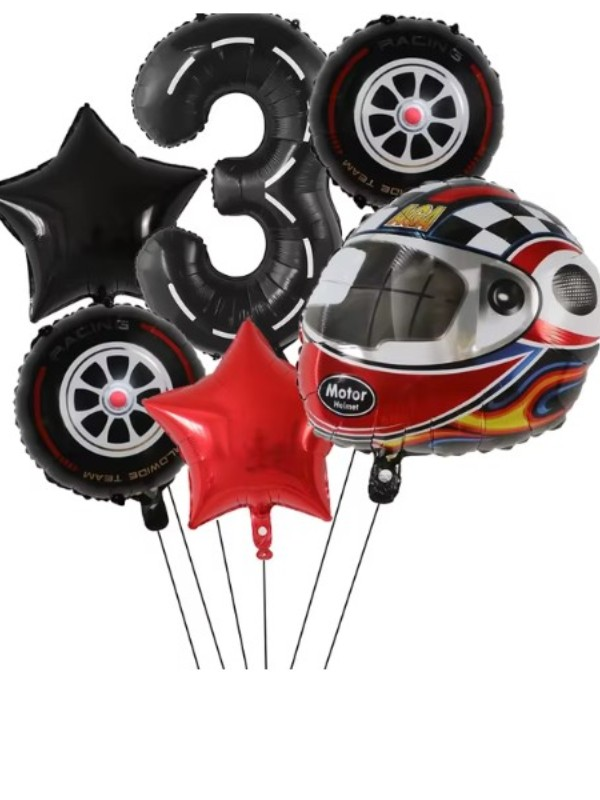 Motor Yarış Temalı Kask Yaş Balon Seti 3 Yaş