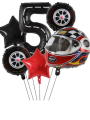 Motor Yarış Temalı Kask Yaş Balon Seti 5 Yaş