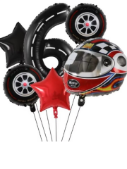 Motor Yarış Temalı Kask Yaş Balon Seti 6 Yaş