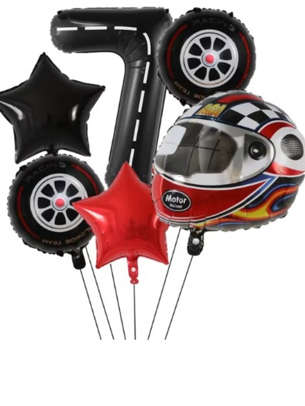 Motor Yarış Temalı Kask Yaş Balon Seti 7 Yaş