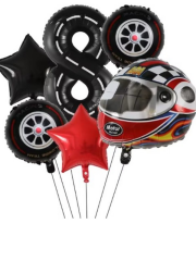 Motor Yarış Temalı Kask Yaş Balon Seti 8 Yaş