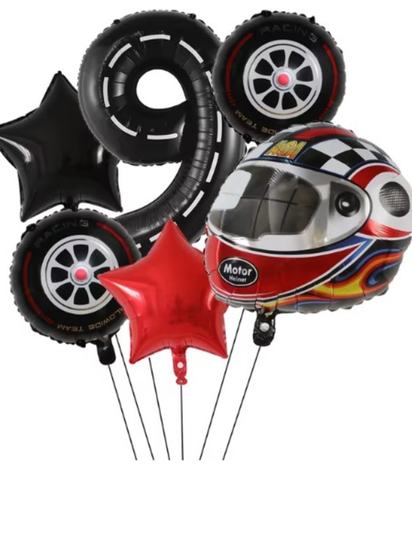 Motor Yarış Temalı Kask Yaş Balon Seti 9 Yaş