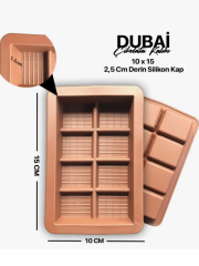 8 bölmeli Dubai Çikolatası Yapma Kalıbı Silikon Kek Kalıbı  14x9,5x2,5 Cm