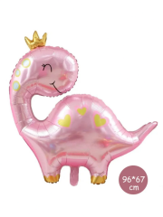 Pembe Dinozor Folyo Balon 96x67 cm