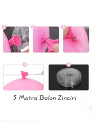 Koyu Mavi Kırmızı Siyah Pastel Balon Zincir Seti 100 Balon