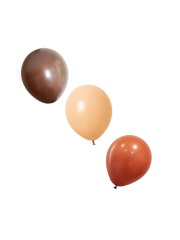 Karamel Pastel Balon Ten Rengi Pastel Balon Koyu Kahve Pastel Balon Zinciri Seti