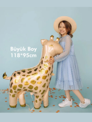 Büyük Boy Zürafa Folyo Balon 118x95 cm