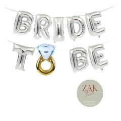 Bride To Be Folyo Balon Yazı 30 cm Gümüş Silver Yüzüklü