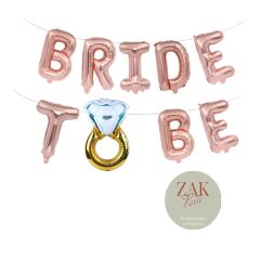 Bride To Be Folyo Balon Yazı 30 cm Rose Gold Yüzüklü